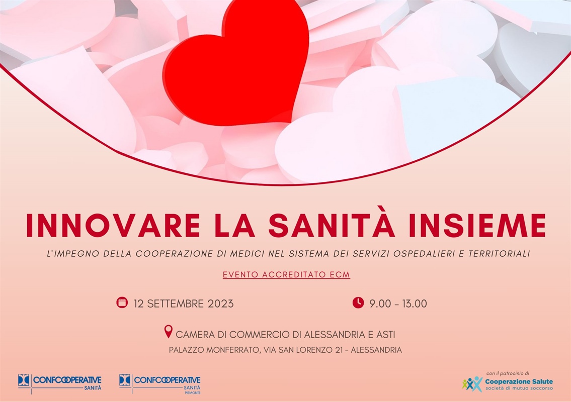 Innovare la Sanità Insieme. Appuntamento il 12 settembre ad Alessandria